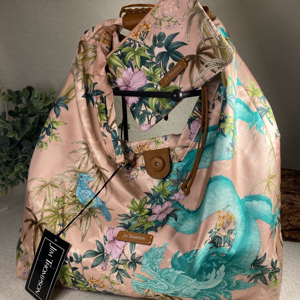 Jim Thompson Silk Dragon Hobo Handbag NWT